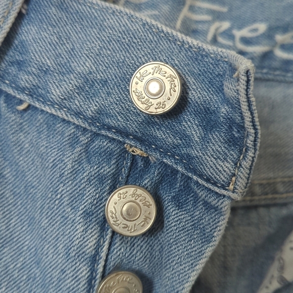 We The Free Blossom Rigid Light Wash High Waisted Button Fly Skinny Jeans 28 - Picture 10 of 15